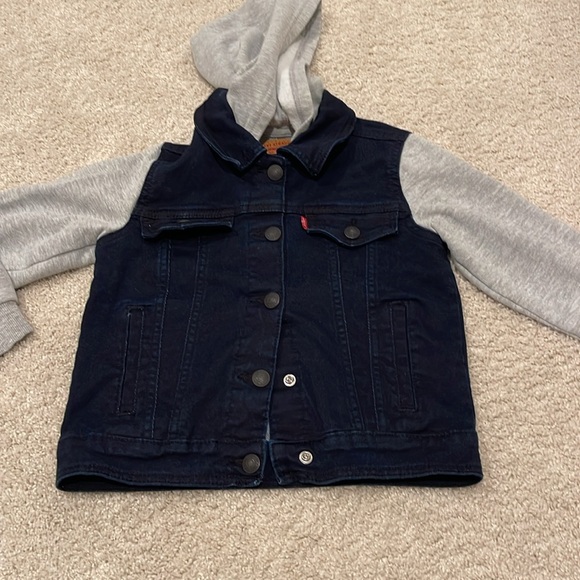 Levi’s mixed media hoodie jacket, size 7 - Picture 2 of 8